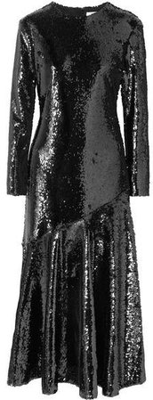 Racil - Gilda Sequined Silk-tulle Midi Dress - Black