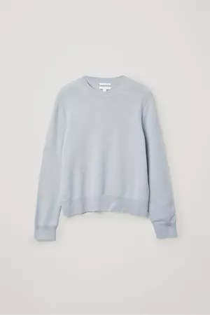 CASHMERE RIBBED DETAIL SWEATER - Light blue - Jumpers - COS US