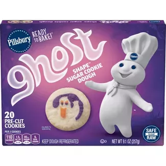 Pillsbury Ready To Bake Ghost Shape Sugar Cookie Dough - 9.1oz/20ct : Target