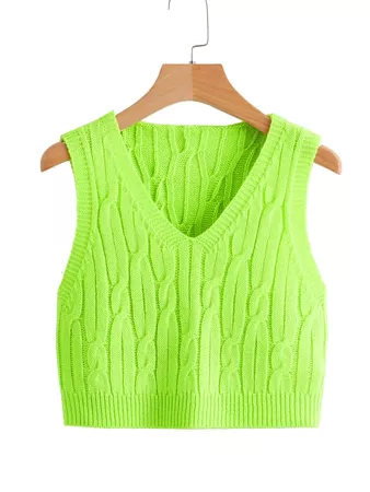 neon green sweater vest - Google Search