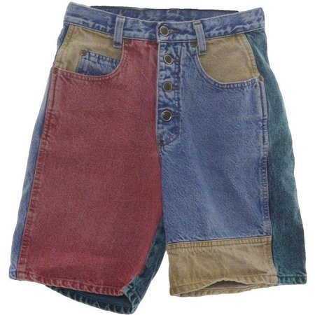 1990s Shorts (Zena): 90s -Zena- Womens red, yellow, teal, blue and... ($22) ❤ liked on Polyvore featuring shorts, bottoms, pants, clothing - shorts, blue shorts, red shorts, high waisted leather - Google Search