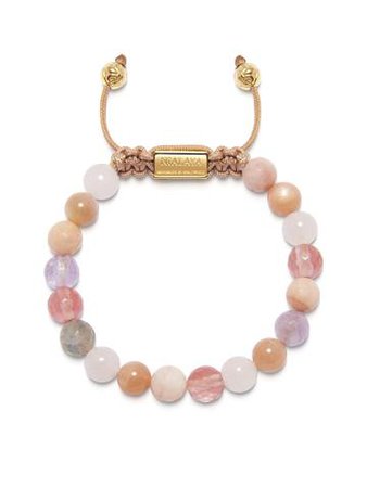 Women's Beaded Bracelet with Cherry Quartz, Rose Quartz, Amethyst Lave – Nialaya Jewelry