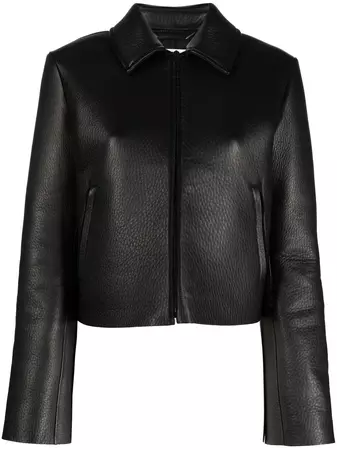 Acne Studios Cropped Leather Jacket - Farfetch