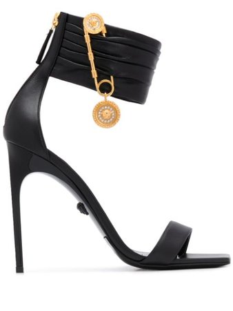 Versace Safety Pin Square Toe Sandals Aw20 | Farfetch.Com