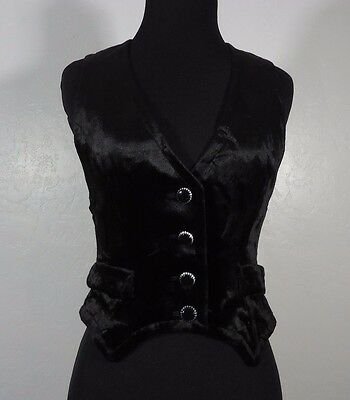 VINTAGE COUNTRY SET Black Velvet Vest 70s Union Made, Gothic, Romantic Victorian - $20.95 | PicClick