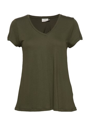Anna V-neck T-shirt (Grape Leaf) (149.96 kr) - Kaffe - | Boozt.com