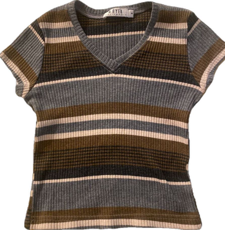 stripe v neck knit vintage tee