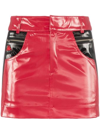 CHARM'S x Kappa Flame Line faux leather mini skirt