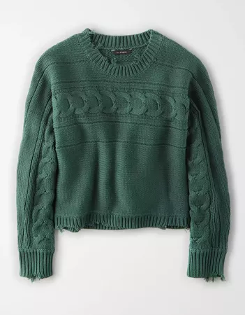 AE Studio Destroyed Cable Knit Sweater