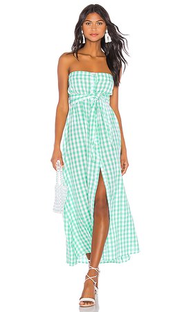 ANAAK Chateau Button Dress in Mint Gingham | REVOLVE