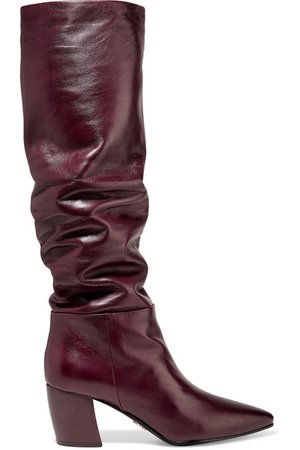 Prada | 65 leather knee boots | NET-A-PORTER.COM