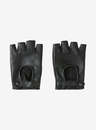 Black Moto Fingerless Gloves