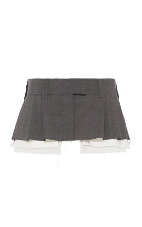 Exposed-Pocket Pleated Plaid Mini Skirt By Miu Miu | Moda Operandi