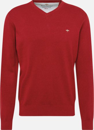 red sweater v-neck