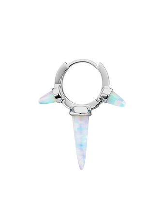 Silver Maria Tash 18kt white gold Triple Long Opal Spike Clicker earring 20599 - Farfetch