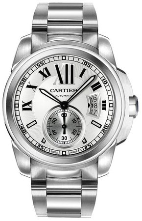 W7100015 Cartier Calibre de Cartier Silver Dial Stainless Steel Case & Bracelet Automatic Timepiece