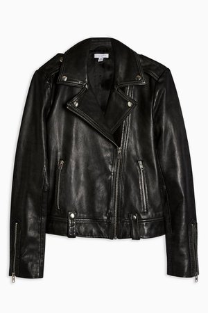 Black Faux Leather Biker Jacket | Topshop