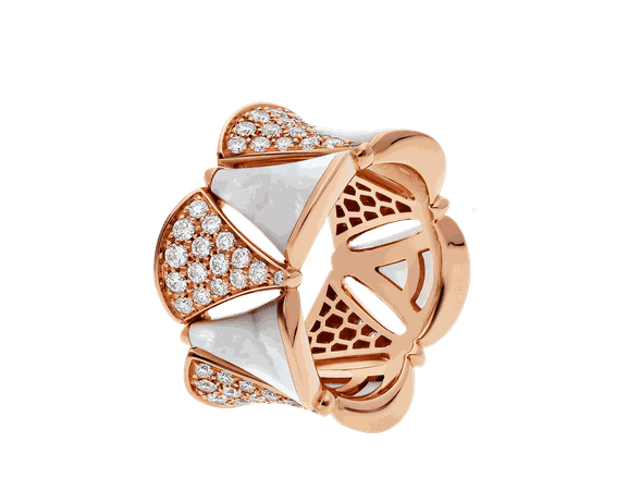 DIVAS’ DREAM Ring in rose gold with mother of pearl
