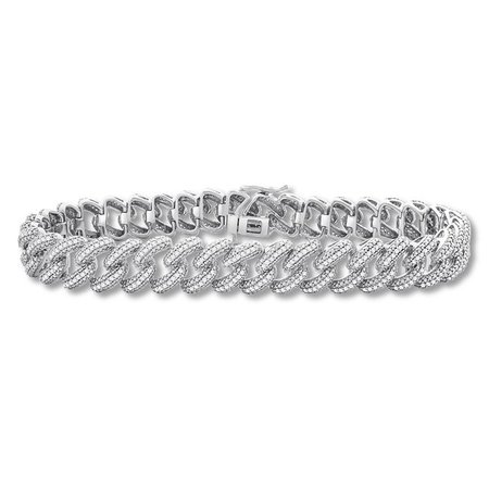 Men's Diamond Bracelet 1-1/3 ct tw Round-cut Sterling Silver - 802477606 - Jared