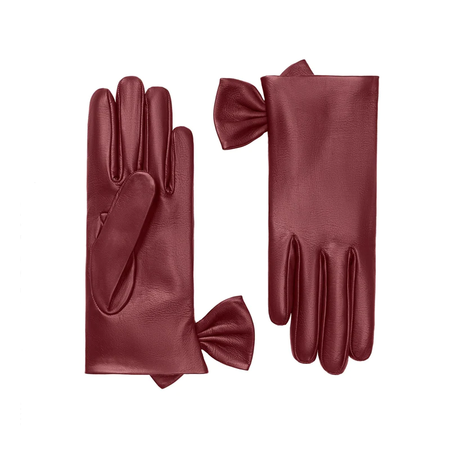 Cornelia James burgundy leather gloves