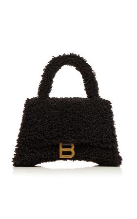 Hourglass Small Shearling Top Handle Bag By Balenciaga | Moda Operandi