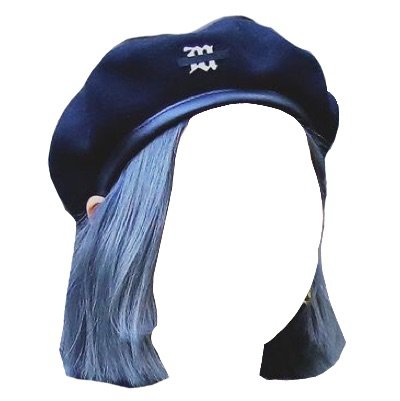 blue gray hair w/ beret png | @marionette-official