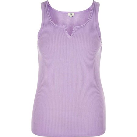 Light purple notch front tank - Plain T-Shirts / Tanks - T-Shirts & Tanks - Tops - women