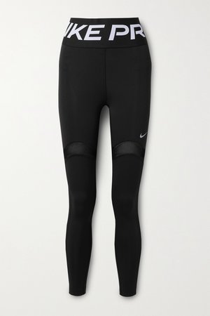 Black Pro Stealth Luxe mesh-trimmed Dri-FIT leggings | Nike | NET-A-PORTER