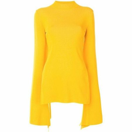 yellow flared sleeved dress