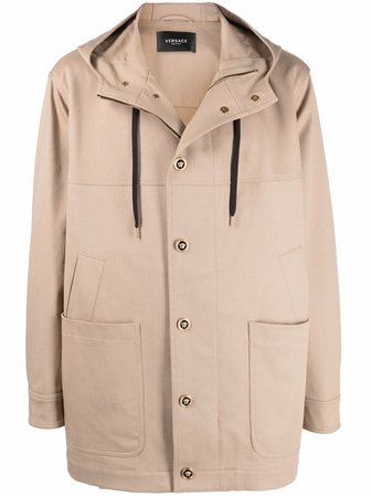 Versace Panelled Hooded Coat - Farfetch