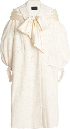 Simone Rocha Bow-Embellished Cotton-Blend Coat
