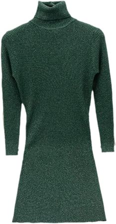 Amazon.com: Women Sweater Dress Women Bright Silk Casual Autumn Winter Dress Turtleneck Short Mini Knitted Bodycon Dresses Green One Size : Clothing, Shoes & Jewelry