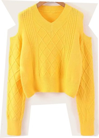 yellow shein sweater