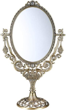 ZHILIAN＆ Makeup Mirror Creative Desktop Princess Vanity Mirror Simple Round HD 360° Rotating Double Mirror: Amazon.ca: Home & Kitchen