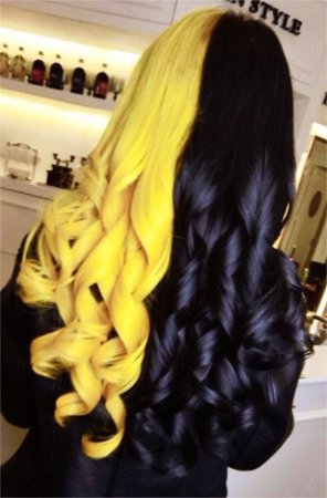yellow and black hair