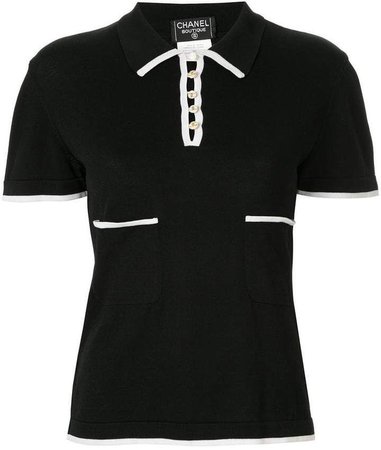Chanel Pre-owned Contrast Trim Polo Shirt