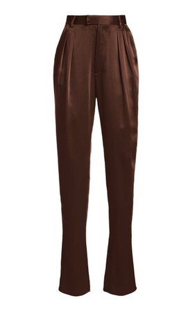 Double-Faced Satin High-Waisted Pleated Trousers By Lapointe | Moda Operandi
