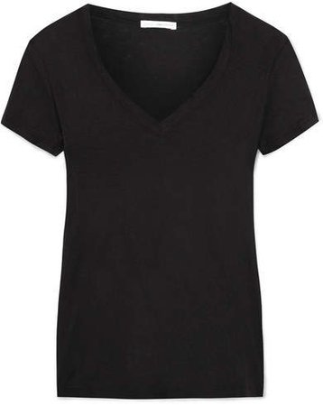 Casual Slub Cotton-jersey T-shirt - Black