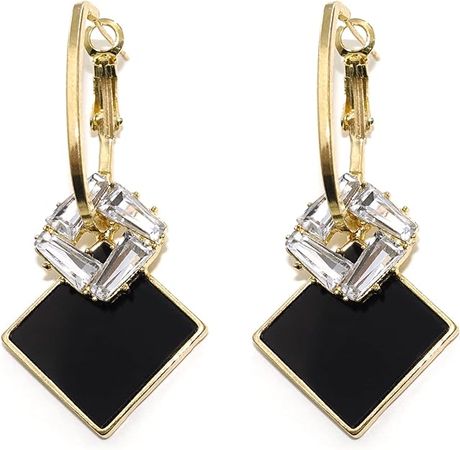 Amazon.com: Black Gold Earrings for Women Girls Dangle Drop Fashion Rhinestone Jewelry: Clothing, Shoes & Jewelry