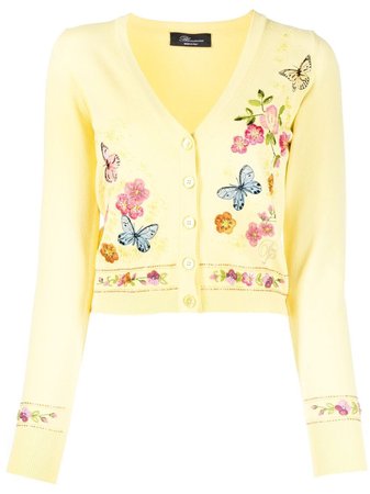 Blumarine butterfly-embroidered Knitted Cardigan - Farfetch