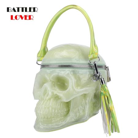 Originality Women Bag Funny Skeleton Head Luminou Handbag Single Package Fashion Designer Satchel Package Night Light Skull Bags|Shoulder Bags| - AliExpress