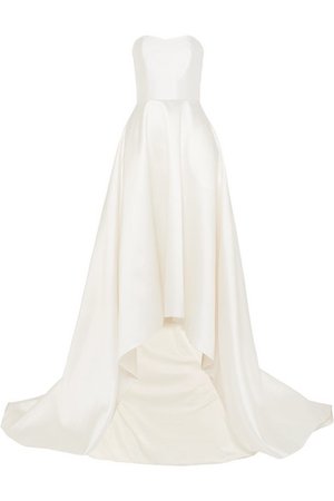 Halfpenny London | Jackson strapless asymmetric duchesse-satin gown | NET-A-PORTER.COM