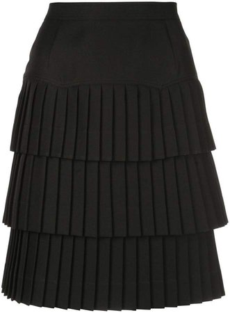 tiered pleated skirt