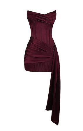 ‘Loubella' Mulberry Strapless Corset Dress