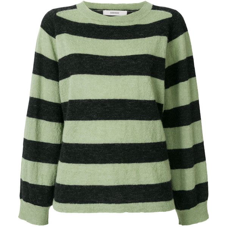 green & blck striped sweater