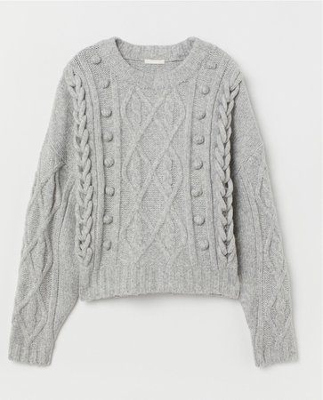 gray granny sweater