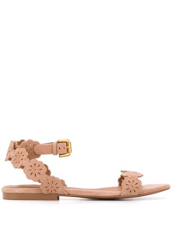 See By Chloé Cut-Out Flower Sandals 34091A11100 Neutral | Farfetch