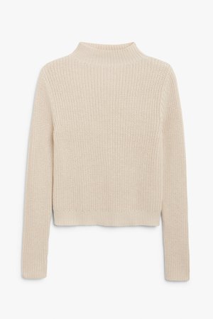 Low turtleneck knit - Light beige - Jumpers - Monki WW