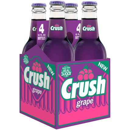 Crush Grape Soda Made with Sugar (12 oz. glass bottles/4 pack) Buy Groceries Online - Grocery Delivery - Mail Order