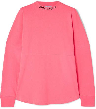 Printed Cotton-jersey Top - Pink